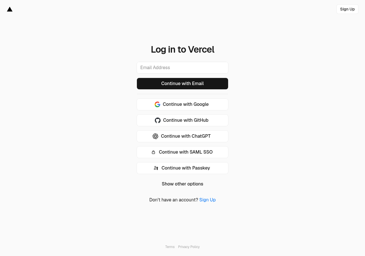 The Vercel Authentication screen observed on a protected deployment URL.